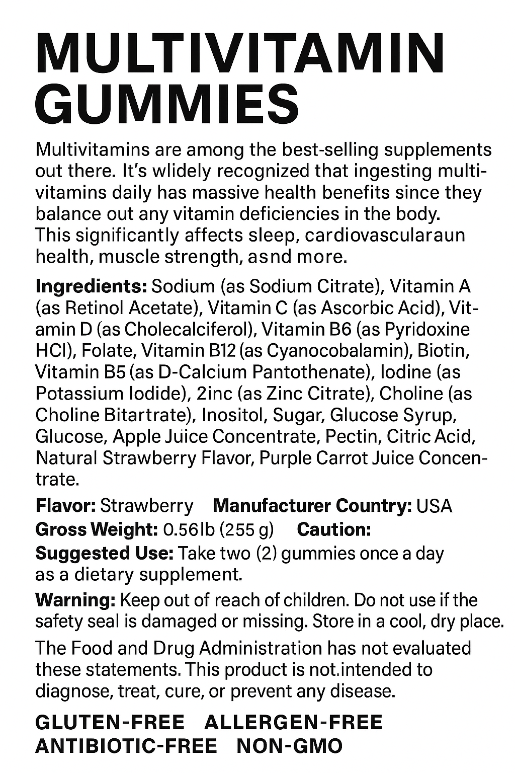 Multivitamin Bear Gummies (Adult)