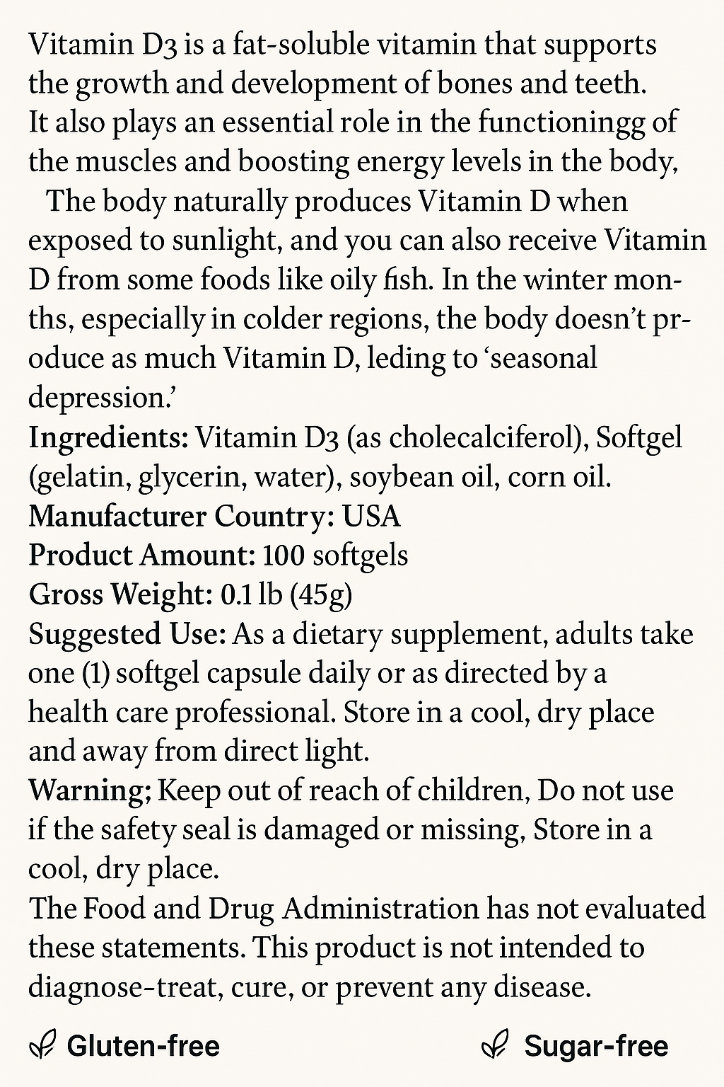 Vitamin D3 2,000 IU